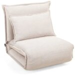 Chauffeuse convertible 3 - en - 1 en velours c�tel� beige ? gracie