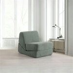 Chauffeuse convertible verte bouclette, lit d'appoint sappo Chauffeuse convertible verte bouclette, lit d'appoint sappo