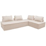 Sweeek - lot de 2 chauffeuses dao 2 places pour canapé modulable tissu capitonné crème Sweeek - lot de 2 chauffeuses dao 2 places pour canapé modulable tissu capitonné crème