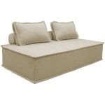 Sweeek - chauffeuse deux places pour canap modulable tissu capitonn polyester beige