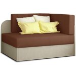 Chauffeuse / lit enfant zayah en tissu - beige / taupe