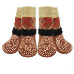 Chaussettes marron pour animaux de compagnie, taille m (6, 516cm), lot de 4, chaussettes antid�rapantes ...