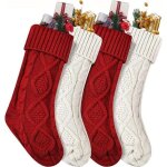 Chaussettes de no�l tricot�es plus grandes de 4 pi�ces avec d�corations de chaussettes suspendues anciennes, ...