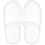 Chaussons de bain - pure - blanc - taille small (s) - �ponge 350 g / m2 - semelle �lastom�re anti - d�rapante ...