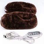 Chaussons chauffants lectriques usb pour adulte marron, taille unique