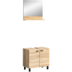 Chb collection - ensemble meuble sous lavabo et miroir dcor chne - bostoz