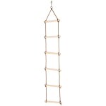 Chelle de corde pour enfants (2, 1 m) avec 6 barreaux en bois - id�ale pour les structures d'escalade, ...