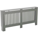 Chelsea cache - radiateur moderne en mdf avec grille  lattes, gris, trs grand