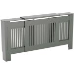Chelsea cache - radiateur moderne en mdf avec grille  lattes, gris, rglable, h 82 x l 140?204 x p 20, ...