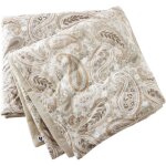 Chemin de lit 90x200cm velours imprim� cachemire coloris beige - valesia