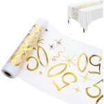 Chemin de table 50 ans or m�tallique 28x1000 cm joyeux cinquante d�coration anniversaire mariage festif ...