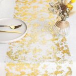 Sunxury - chemin de table filet avec feuille d'or 28cmx15m, ruban de table mtallis, dcoration pour ...
