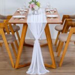 Chemin de table moderne en mousseline de soie - 70 x 300 cm - lavable - chemin de table décoratif en ... Chemin de table moderne en mousseline de soie - 70 x 300 cm - lavable - chemin de table décoratif en ...