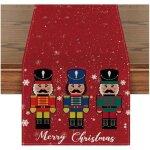 Chemin de table de nol, dcoration de table de cuisine de vacances d'hiver pour runion de famille en ...