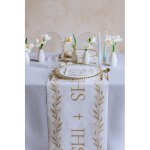 Chemin de table non tiss ihs, premire communion 40x500 cm.