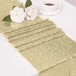 Chemin de table � paillettes dor�s pour table d�licate 30x275 cm