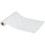 Chemin de table tissu en velours blanc et sapin or 28 x 300 cm - feeric christmas