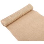 Chemin de table toile de jute naturel 30cm x 2m bords cousus pour mariage, d�coration, f�tes
