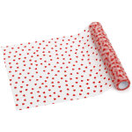 Chemin de table en tulle coeurs, rouge, 0, 36 x 9 m