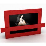 Moderne chemin�e � �thanol murale rouge brillant