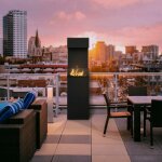 Chemine bio - thanol sur pieds sierra 170 cm - vitrage: sans