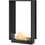 Sololed - chemine biothanol 2side 1000 slim vert encastrable  deux faades - noir mat, avec vitre, ...