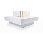 Chemin�e bio�thanol alife, capacit� 1, 5 l, surface chauffable 30, made in italy, 70x70x35h cm blanc