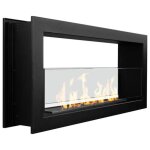 Divina fire ? chemin�e bio�thanol double face encastrable 90x40 ? br�leur inox 1, 5l ? surface chauff�e ...