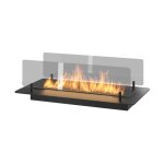 Cheminée bioéthanol insert black 600 - cheminée fine noire à encastrer ou poser avec 2 panneaux verre, ... Cheminée bioéthanol insert black 600 - cheminée fine noire à encastrer ou poser avec 2 panneaux verre, ...
