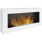 Divina fire - chemin�e bio�thanol murale siena blanche l 90 x p 12 x h 40