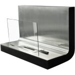 Chemine biothanol murale kekai thera 80x35x50 cm brleur en acier inoxydable, verre tremp et touffoir ...