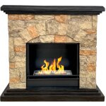 Chemin�e au bio�thanol au sol chemin�e bio belluno effet imitation pierre l105xp38xh100