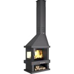 Fm biomasa - chemine  bois d'angle - firematic atlanta 10. 4 kw porte fonte - sans vitre srigraphie ...