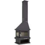 Fm biomasa - chemine  bois d'angle - firematic atlanta 10. 4 kw porte fonte - sans vitre srigraphie ...