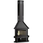 Fm biomasa - pole  bois chemine d'angle - firematic arizona 10. 4 kw porte fonte - sans vitre srigraphie ...