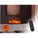 Chemin�e d�corative avec flamme simul�e et b�ches