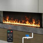Chemin�e �lectrique 200cm flamme couleur t�l�commande, pas de chaleur