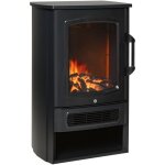 Chemine lectrique e - kamin, effet flamme raliste, thermostat, 1000 w / 2000 w, noir