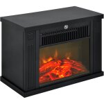 Chemine lectrique  effet de flamme pole style contemporain thermostat 600 - 1200 w noir