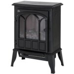 Cheminée électrique à effet de flamme poêle style rétro thermostat 2000 w anti surchauffe noir Cheminée électrique à effet de flamme poêle style rétro thermostat 2000 w anti surchauffe noir