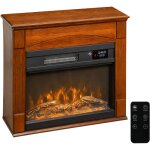 Chemin�e �lectrique - homcom - 1000w / 2000w - effet flamme 3d � 6 couleurs et 3 luminosit�s - mdf et ...