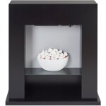 Chemin�e electrique avec led effet flammes galets noir djurab