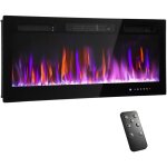 Chemine lectrique mural ou encastrable 900w / 1800w, effet flamme  12 couleurs 5 luminosits, 106, ...