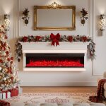 Chemin�e �lectrique murale 127 cm - finition brillante ? t�l�commande, r�glage flamme / lumi�re, chauffage ...