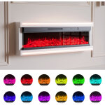 Chemin�e �lectrique murale 150x50 cm, avec flamme imiter bois 12 couleurs et led, r�glage de luminosit� ...