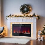 Chemin�e �lectrique murale 900w / 1800w, thermostat r�glable, 12 couleurs, temp�rature 18 - 28?, no�l ...