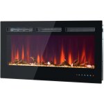 Chemin�e �lectrique murale et encastrable, 12 couleurs de flammes r�glables, thermostat r�glable, 900 ...