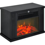 Chemin�e �lectrique style contemporain noir - thermostat - puissance 600 - 1200 w r�glable - effet flammes ...