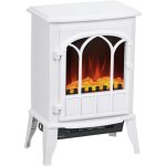 Chemine lectrique sur pied - homcom - 1000 / 2000 w - effet flamme led - mtal et plastique - 39 x ...