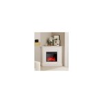 Chemine lectrique d'angle blanche de 45 cm avec insert 18' premium, chauffage efficace 900 / 1800w, ...